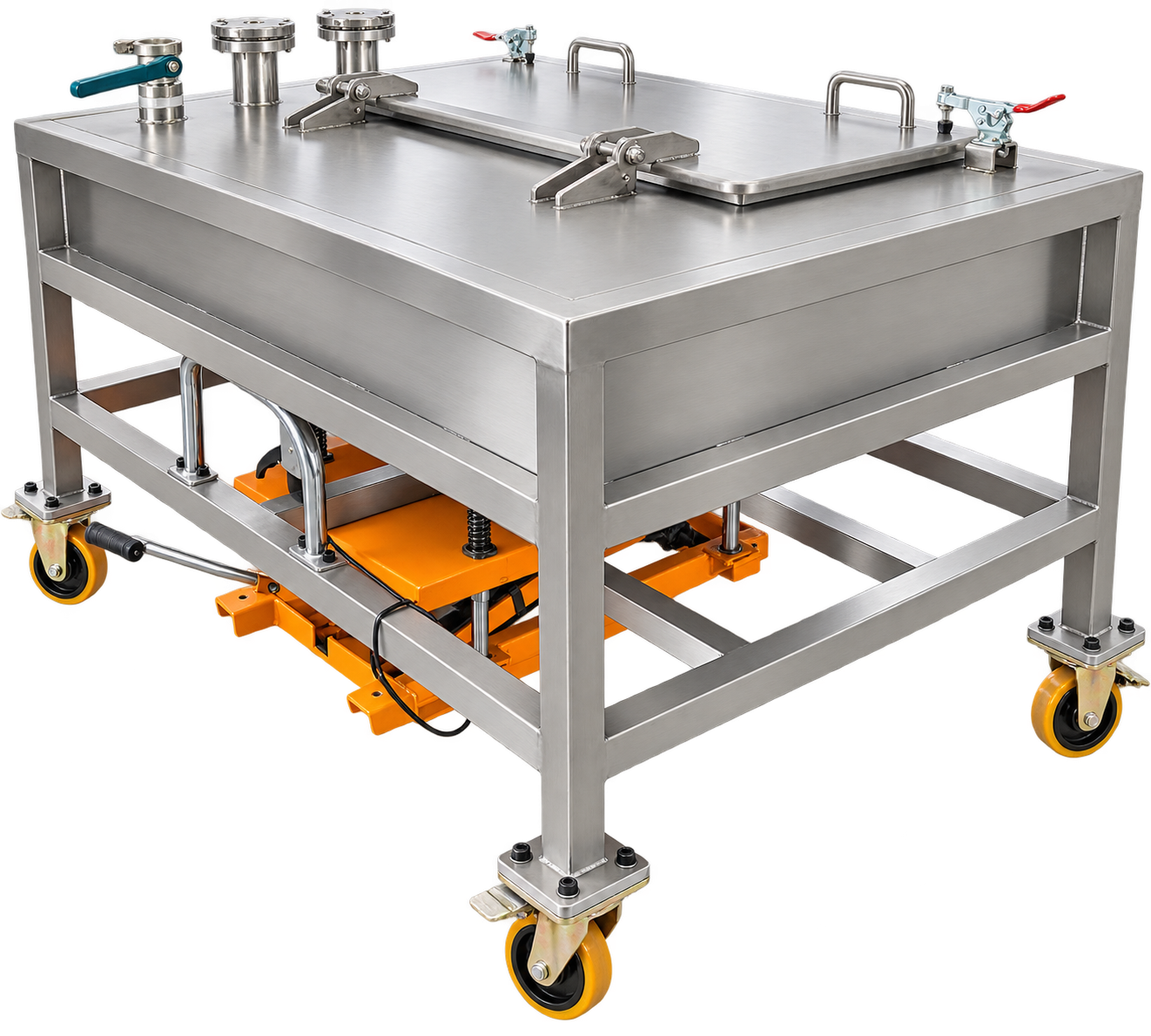 AC Custom Stainless Steel Scissor Lift Workstation